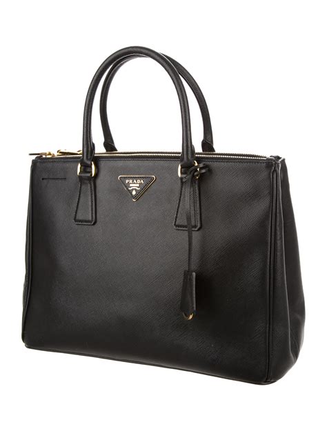 prada saffiano double zip leather handbag|Prada saffiano lux tote small.